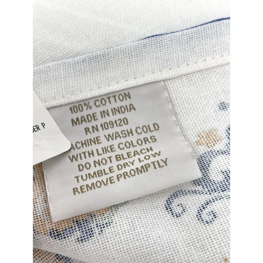 NWT Williams Sonoma Set Of 3 Napkins Deruta Dragon White Blue (Flaw On 1)